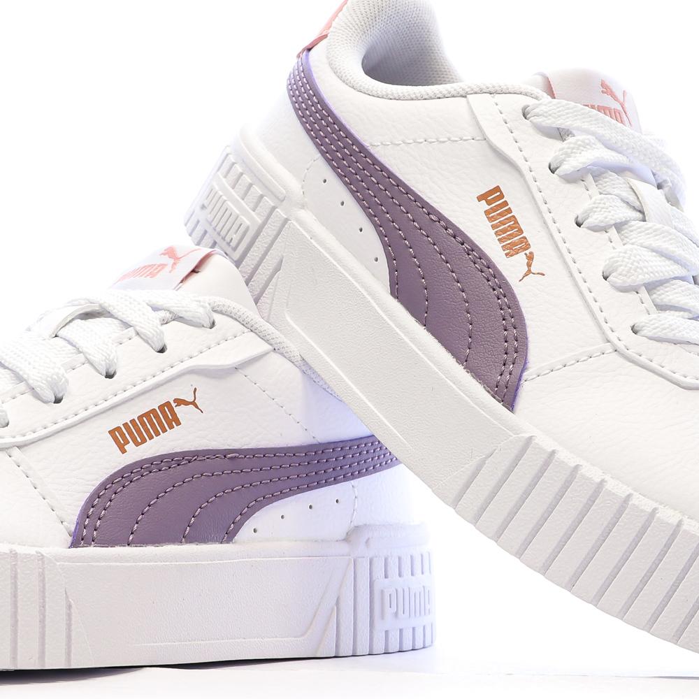 Baskets Blanc/Rose Fille Puma Carina vue 7
