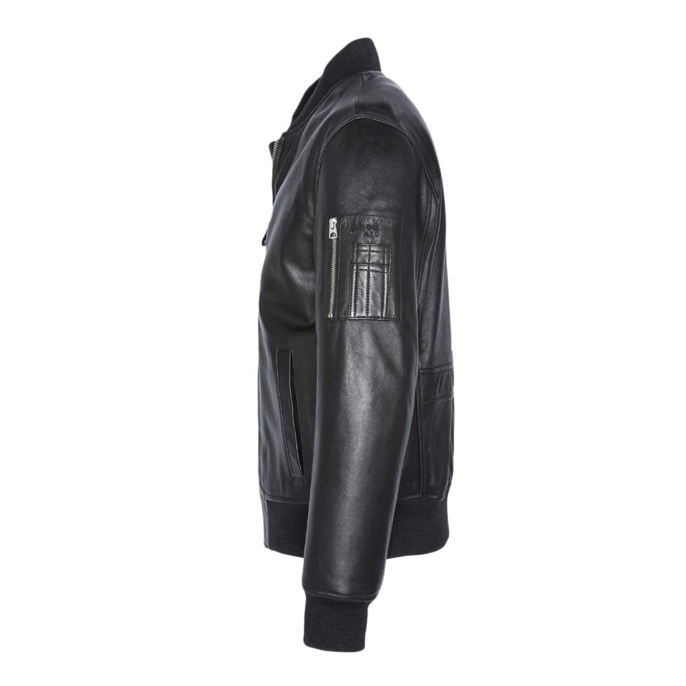 Blouson cuir Noir Homme Schott LCBOMBA vue 3
