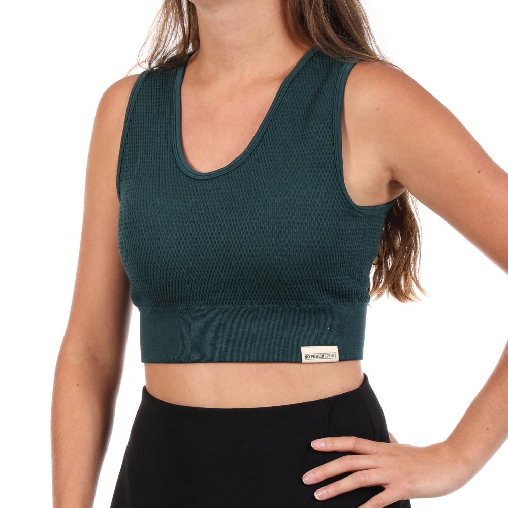 Brassière de Sport Vert Femme No Publik Iris Sapin pas cher