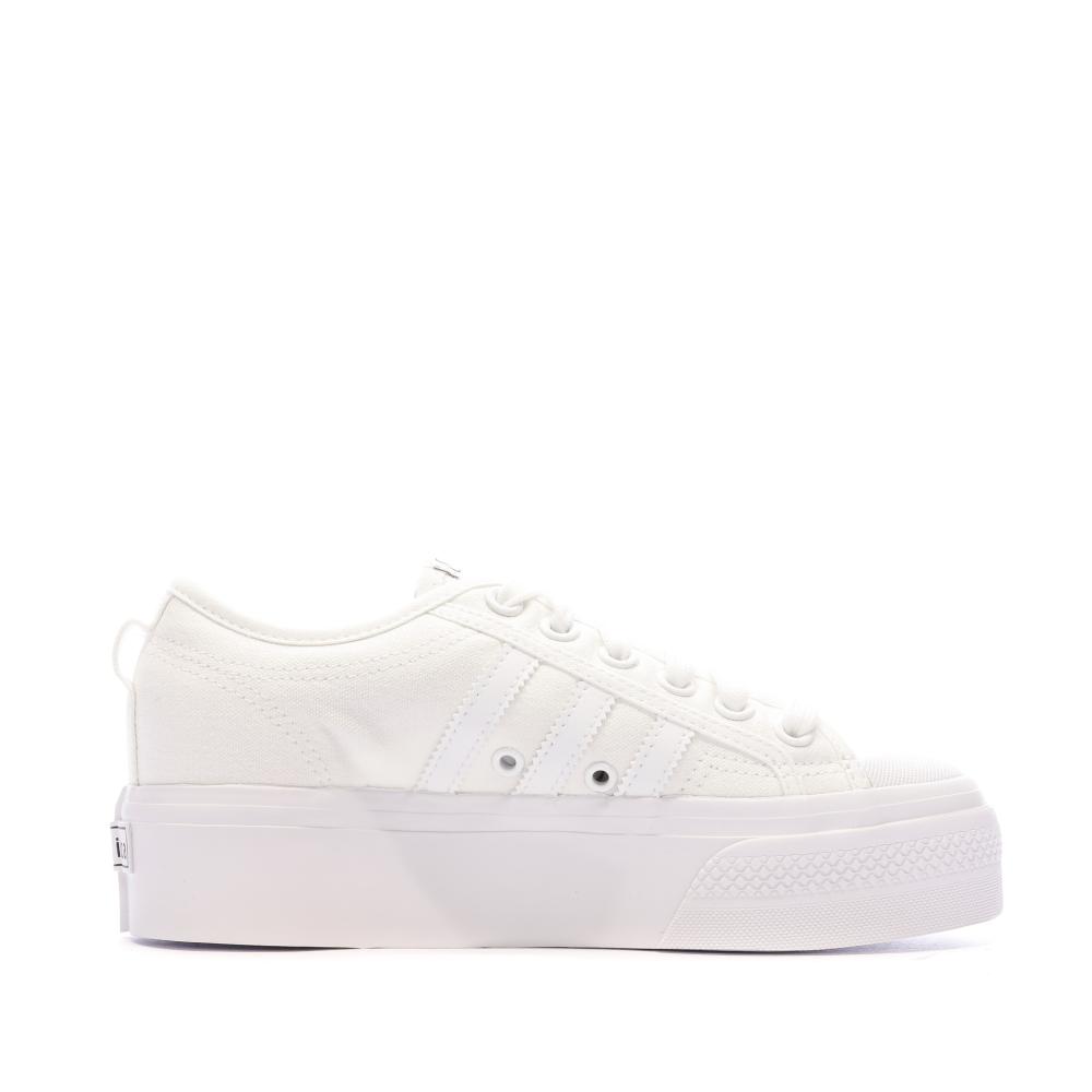 Baskets Blanches Femme Adidas Nizza vue 2