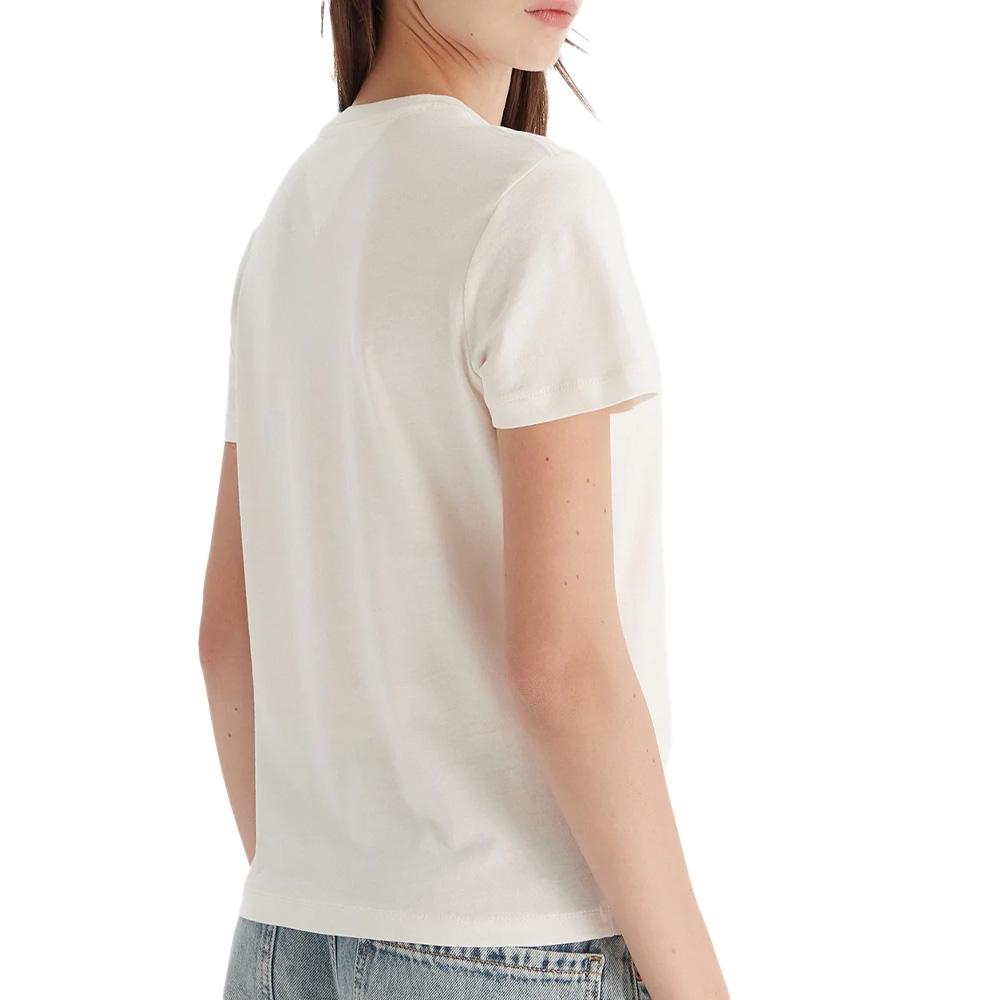T-Shirt Blanc Femme Tommy Hilfiger Linears vue 2