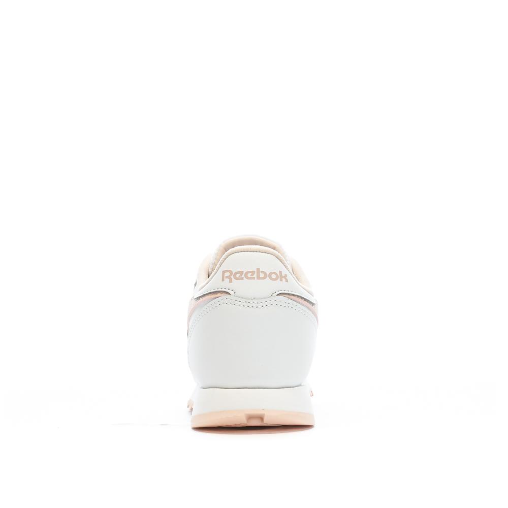 Baskets Blanche/Rose Fille Reebok Classic Leather vue 3