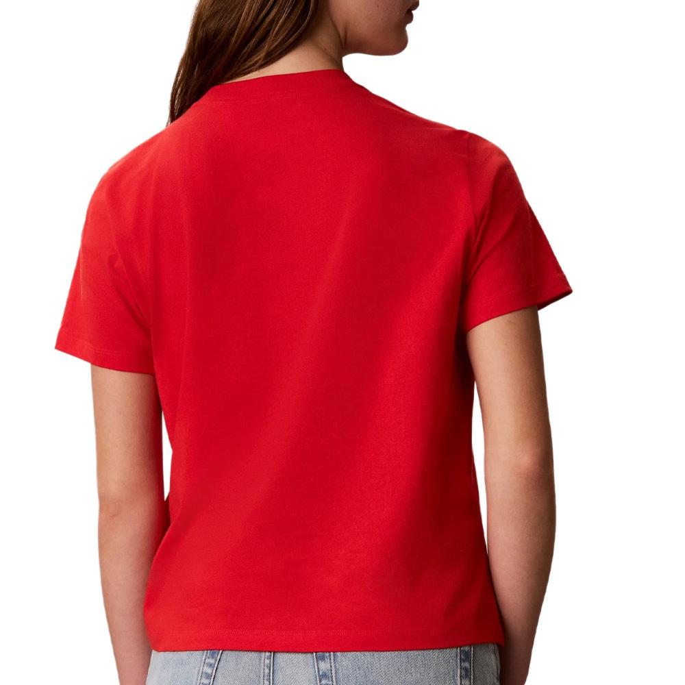 T-Shirt Rouge Femme Calvin Klein Jeans Classic Script vue 2