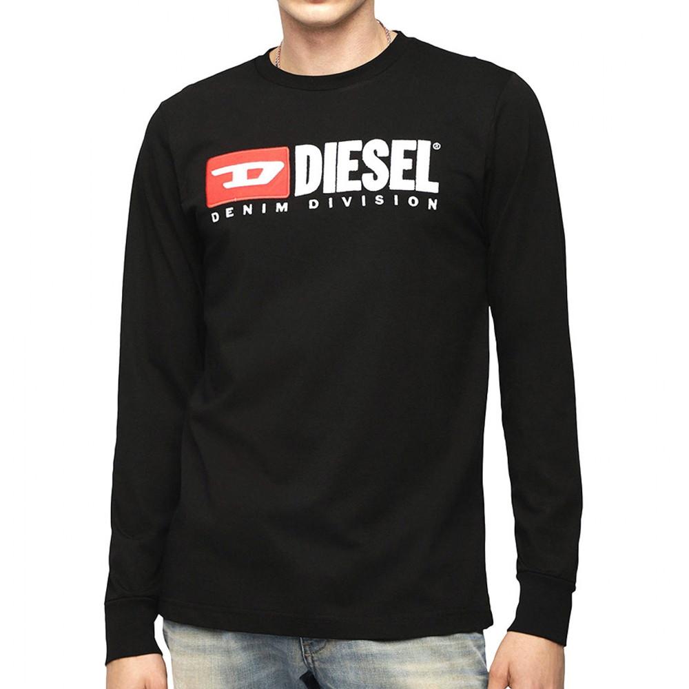 T-shirt Manches Longues Noir Homme Diesel Division pas cher