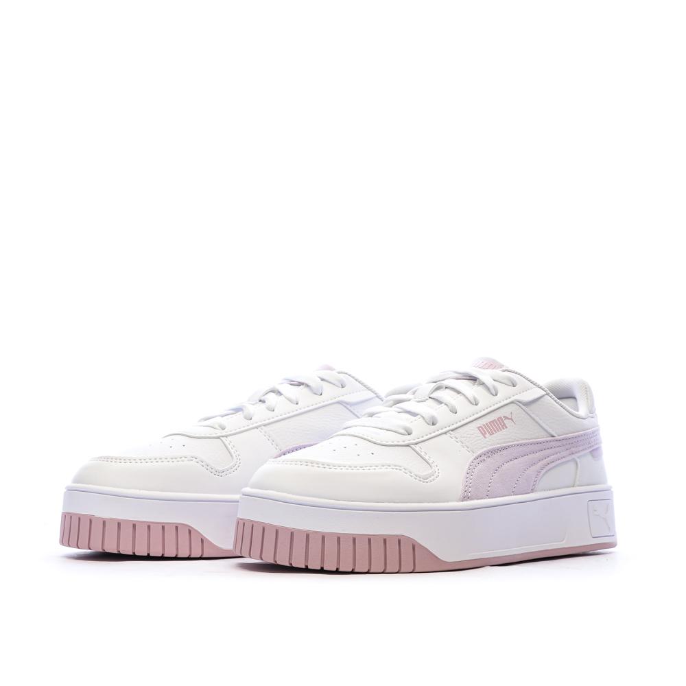 Baskets Blanc/Rose Fille Puma Carina Street Beach vue 6
