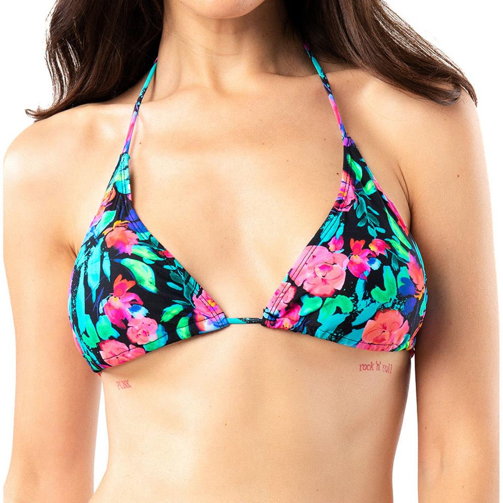 Haut de Bikini à Fleurs Noir Femme Sun Project 2799 pas cher