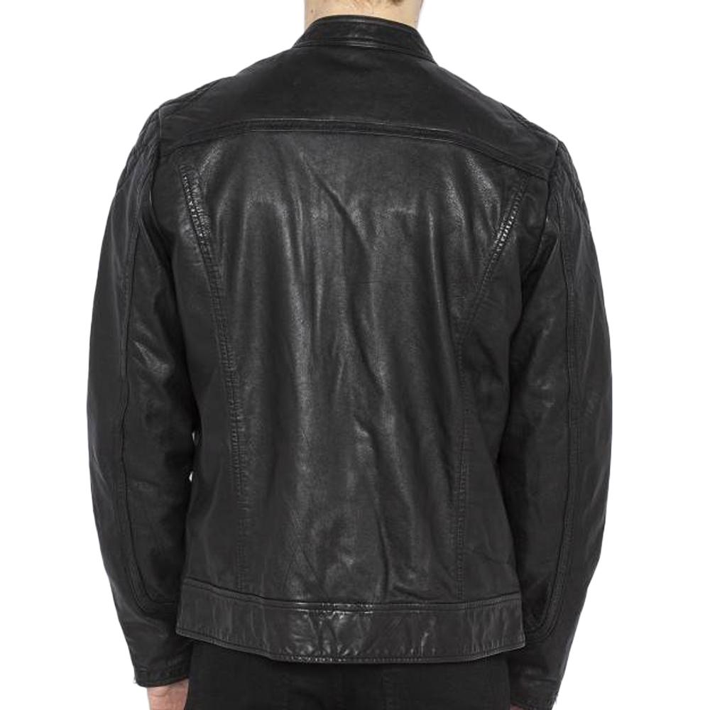 Blouson en Cuir Noir Homme Schott LCSPYDER25 vue 2