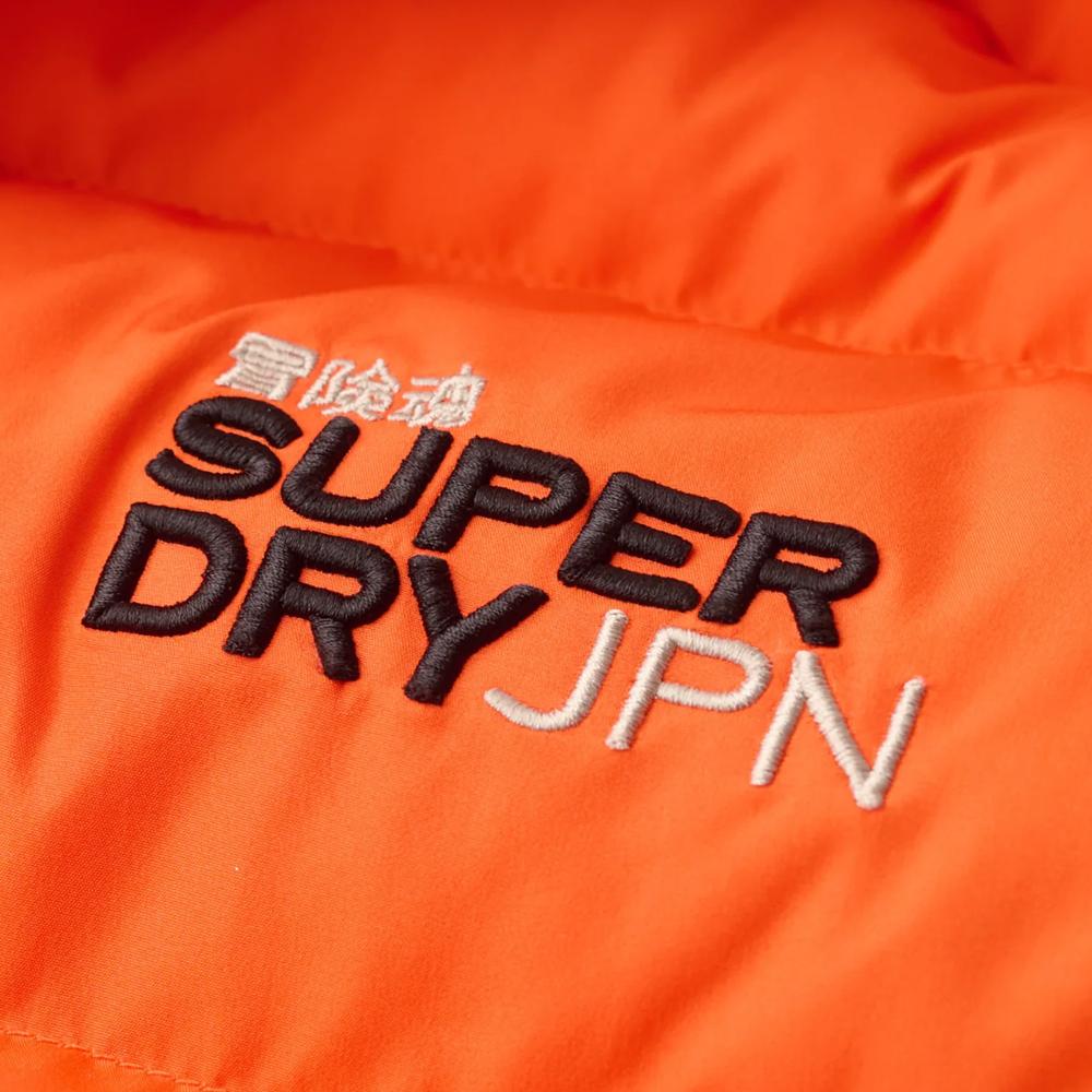 Chaqueta acolchada naranja con capucha para hombre de Superdry ver 3