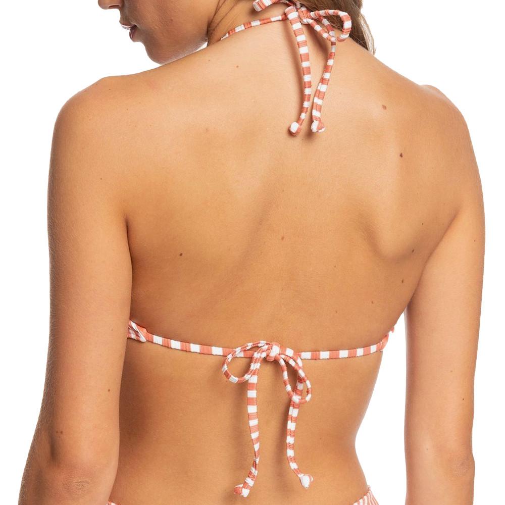 Haut de Bikini Marron/Blanc rayures Femme Roxy Sandy Treasure vue 2