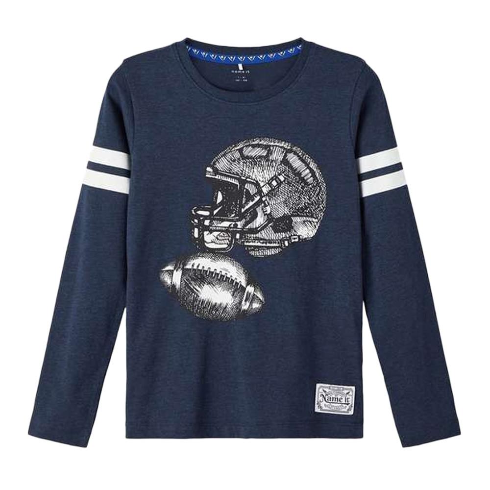 T-shirt Manches Longues Marine Garçon Name it Tafra pas cher