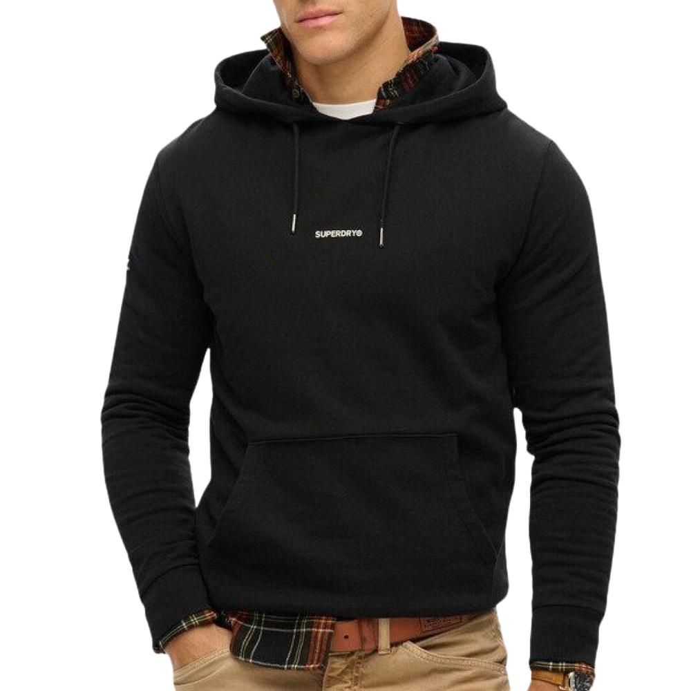 Sweat à Capuche Noir Homme Superdry Plain Hood vue 2