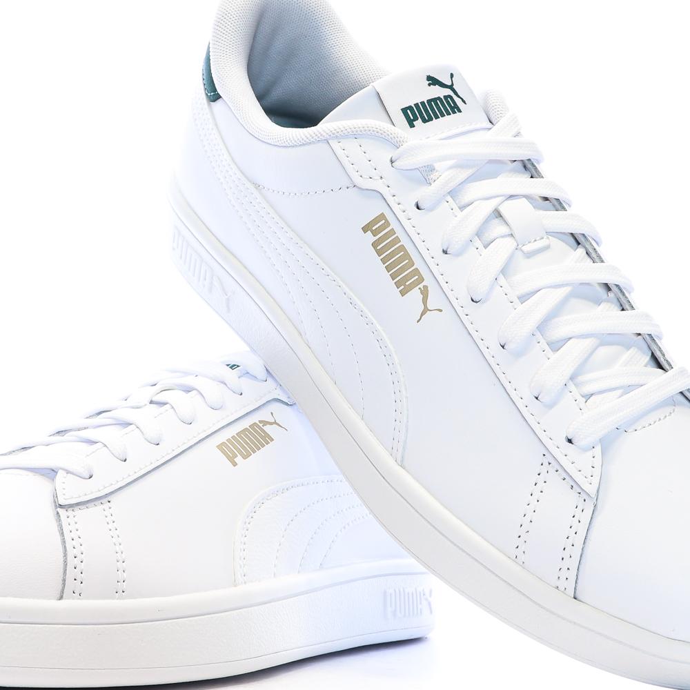 Baskets Blanches/Vertes Homme Puma Smash 3.0 L vue 7