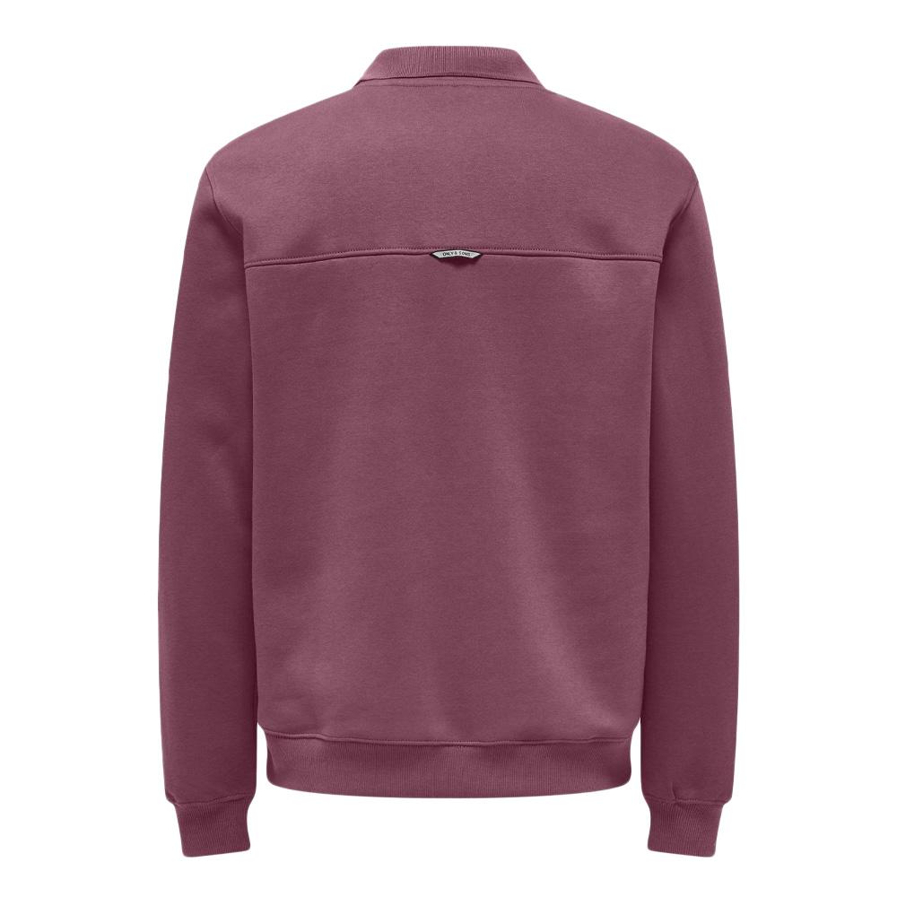 Sweat 1/2 Bordeaux Homme Only & Sons Abbott vue 2
