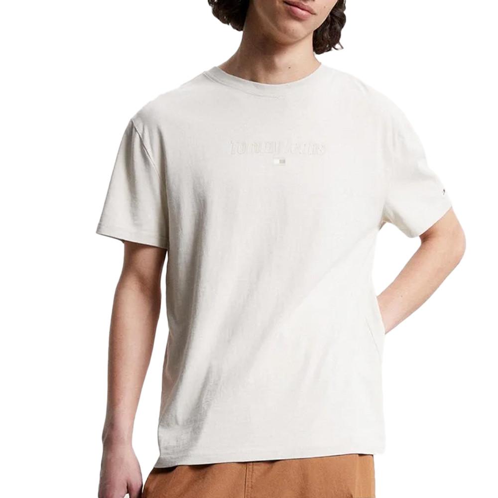 T-shirt Beige Homme Tommy Hilfiger New Tonal pas cher