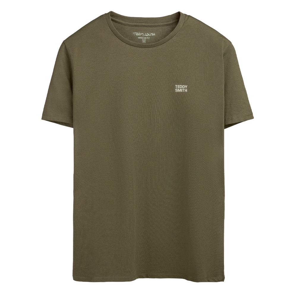 T-shirt Kaki Homme Teddy Smith Total 1 pas cher