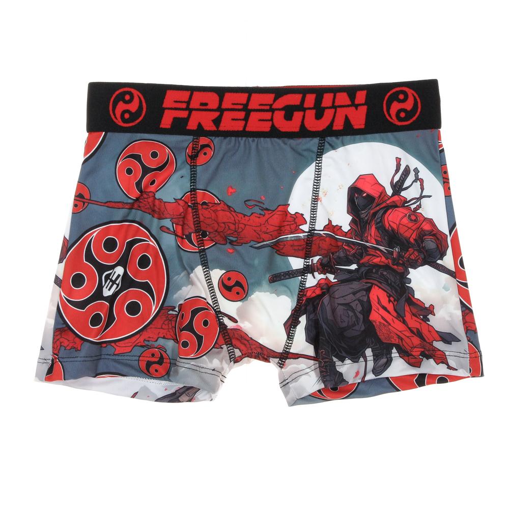 Boxer Noir/Rouge à Imprimés Garçon Freegun NIN pas cher