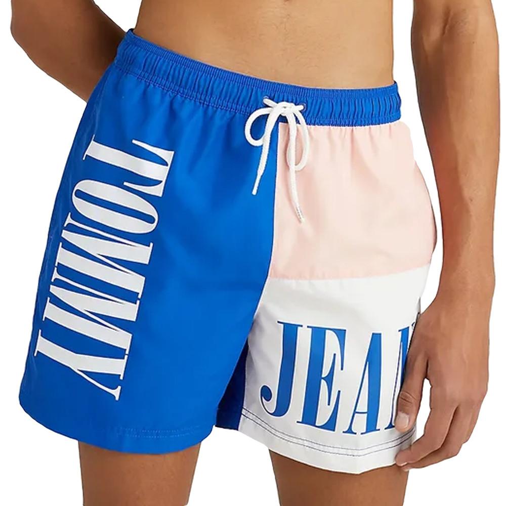 Short de bain Bleu/Rose Homme Tommy Hilfiger Drawstring pas cher