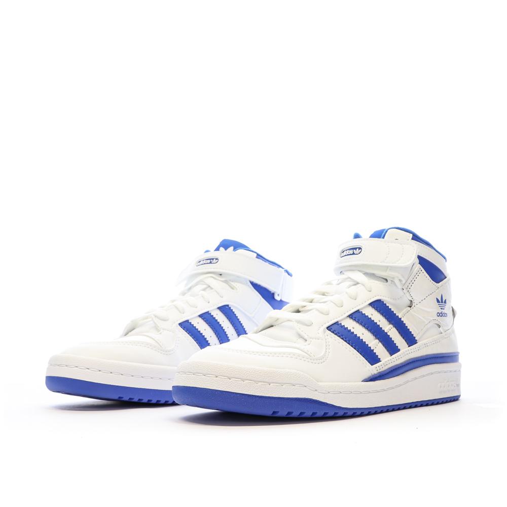 Baskets Blanc/Bleu Garçon Adidas Forum Mid vue 6