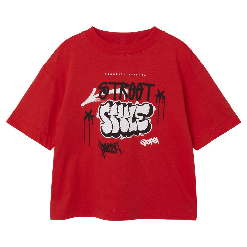 T-shirt Rouge Garçon Name it Jopo pas cher