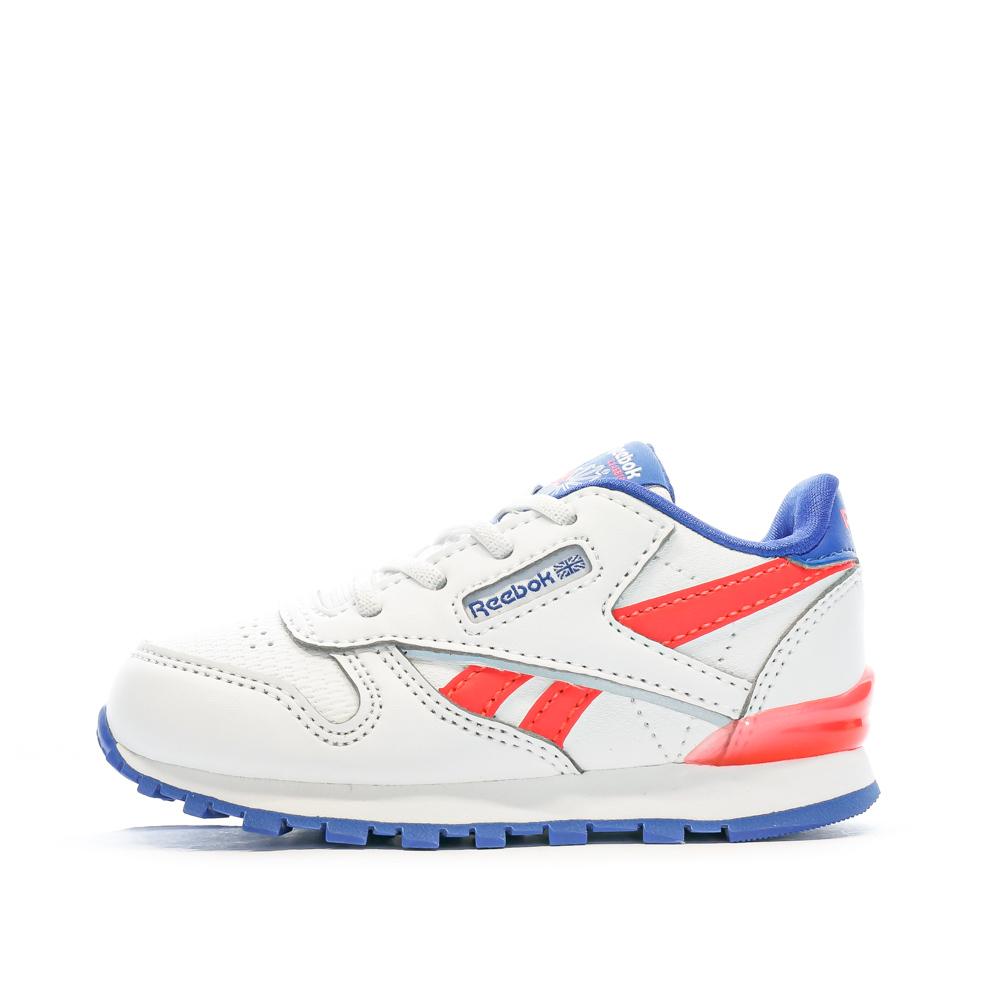 Baskets Blanches/Bleu/Orange Garçon Reebok Flash pas cher