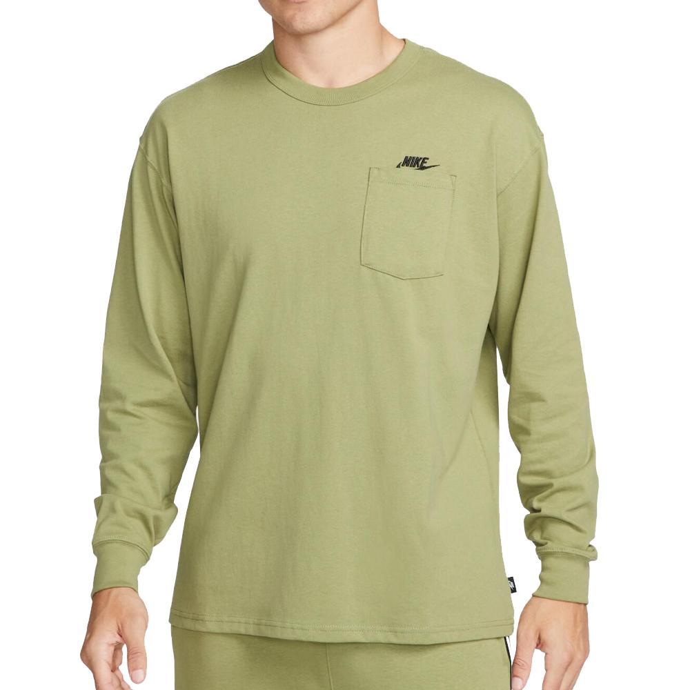 T-shirt Manches Longues Vert Homme Nike Prm pas cher
