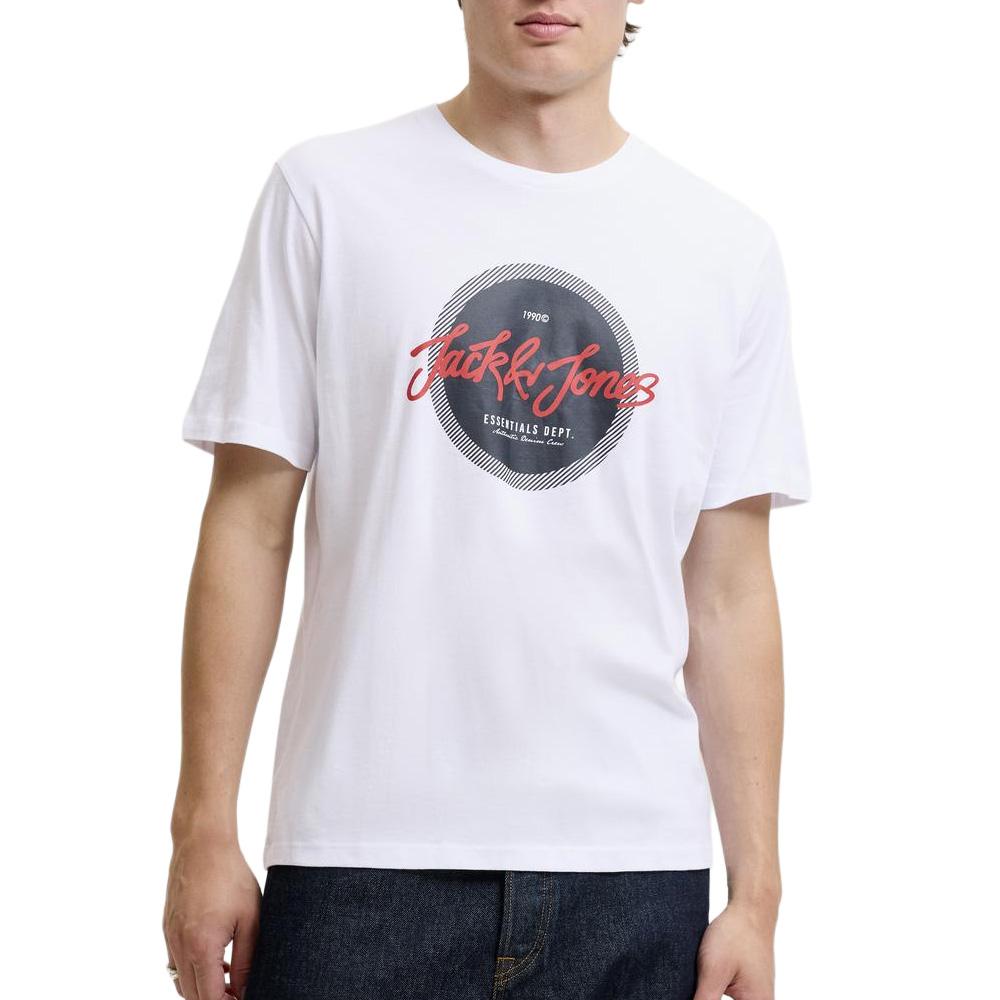T-Shirt Blanc/Rouge Homme Jack & Jones Hurban pas cher