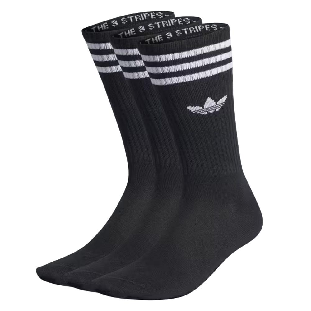 Lot de trois paires de chaussettes Noires Homme Adidas High Crew pas cher