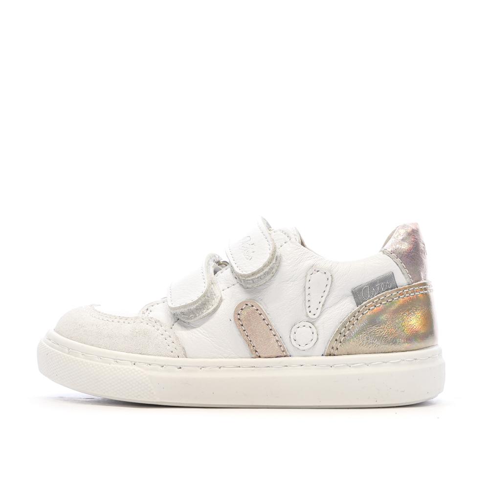 Baskets Blanc/Métal Fille Aster 932460 pas cher