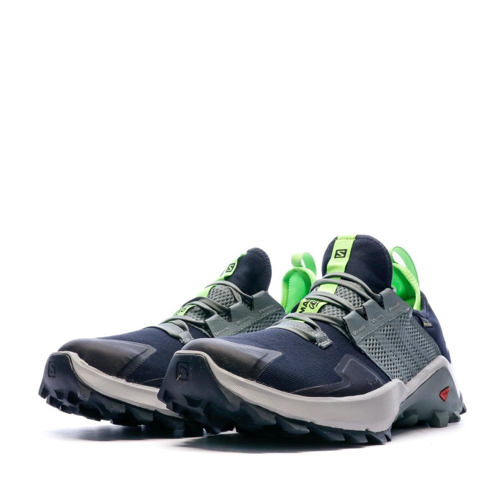 Chaussures de Trail Running Marine/Vert Salomon Goretex vue 6