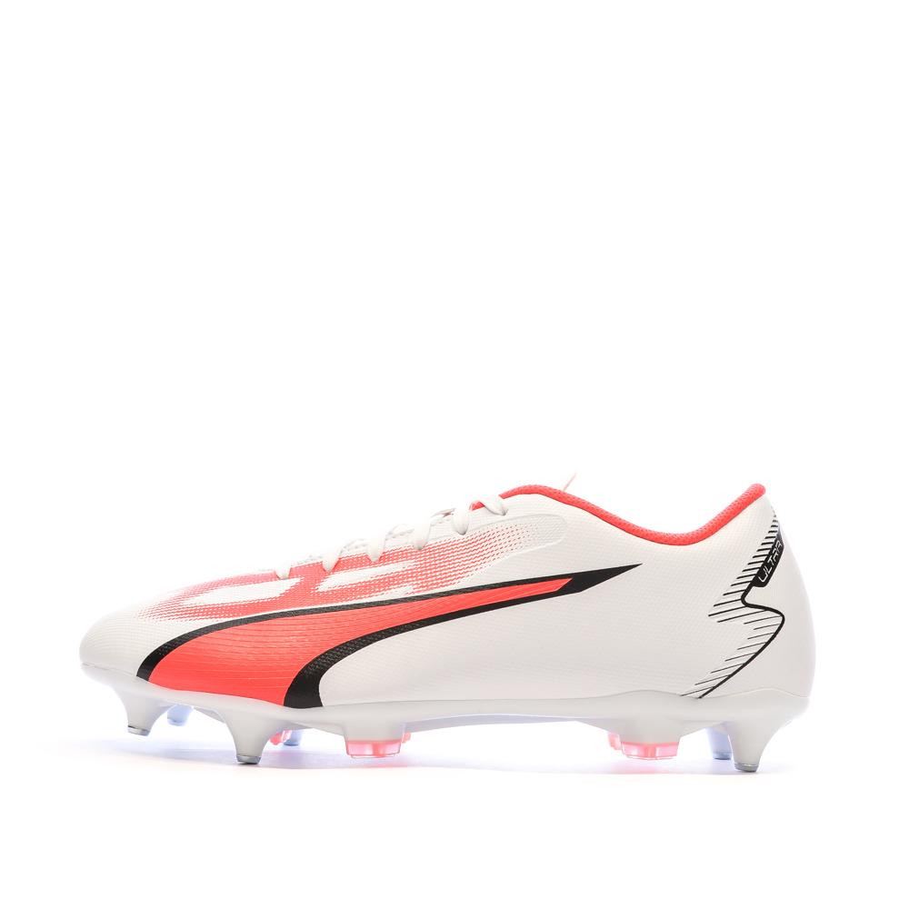 Chaussures de Foot Blanc/Rouge Homme Puma Ultra Play MxSG pas cher