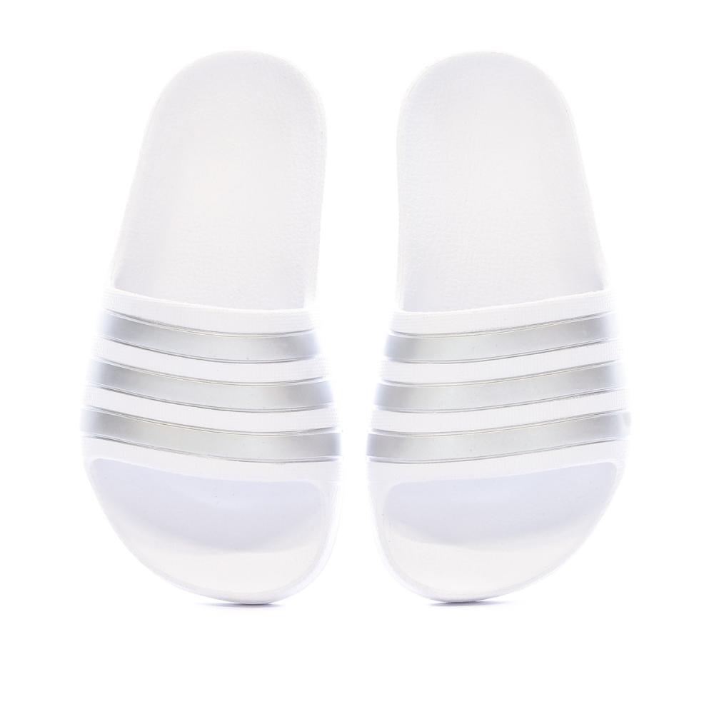 Claquette Blanche Fille Adidas Adilette Aqua K vue 3