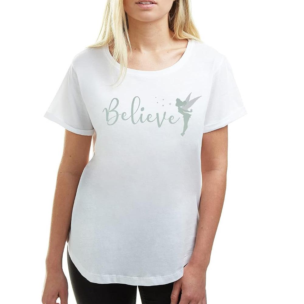 T-Shirt Blanc Femme Disney Believe In Fairies pas cher