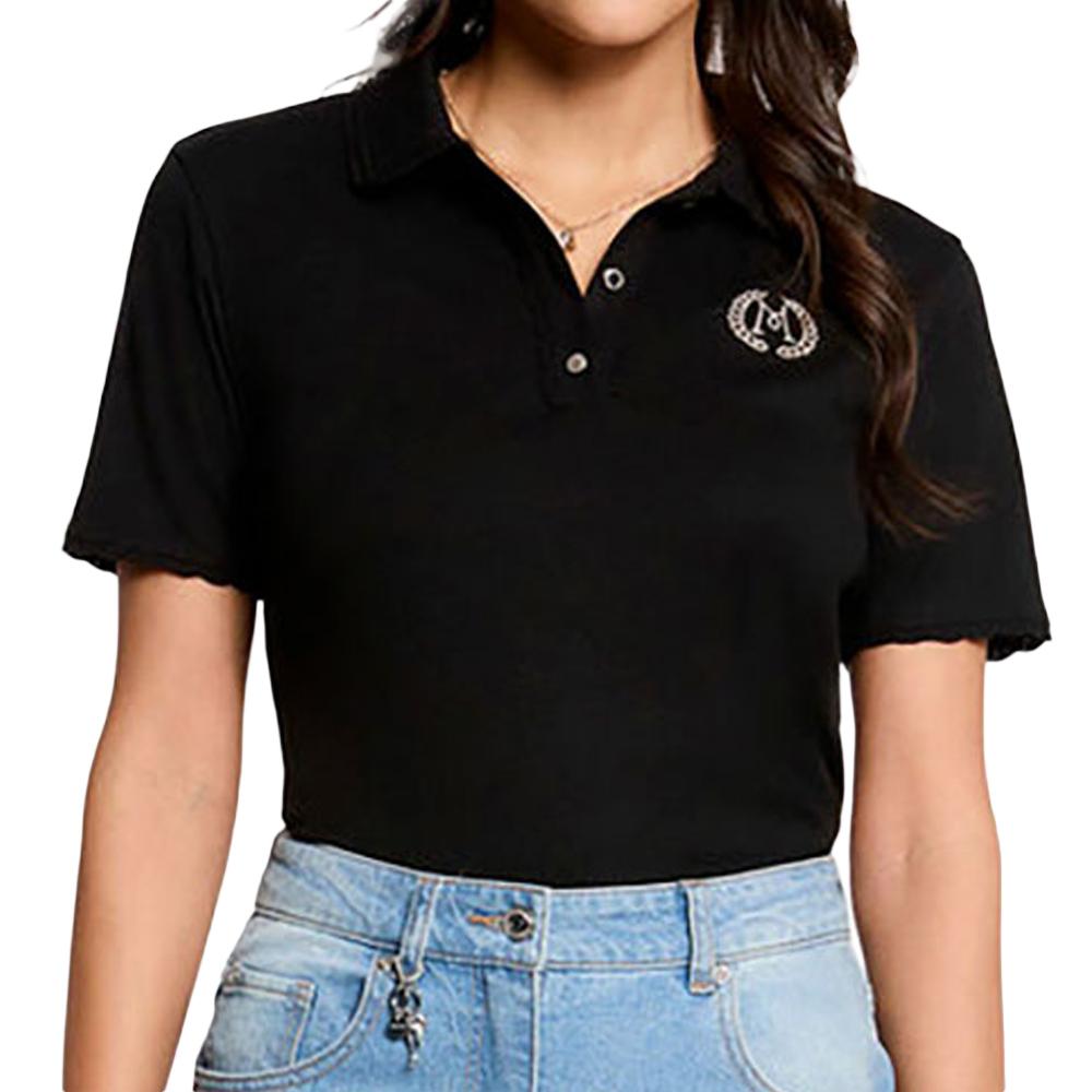 Morgan Black Women’s Embroidered Polo Shirt affordable