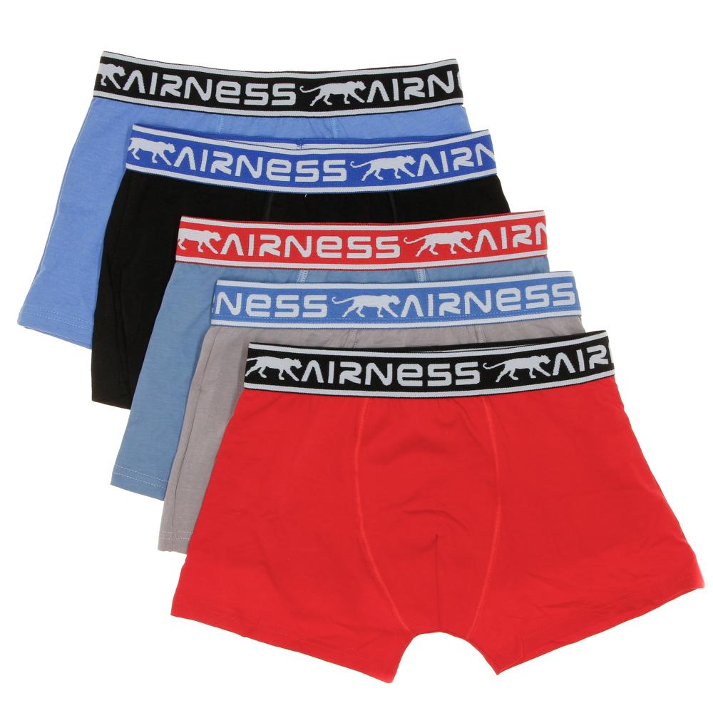 Lot de 5 Boxers Bleu/Rouge Garçon Airness pas cher