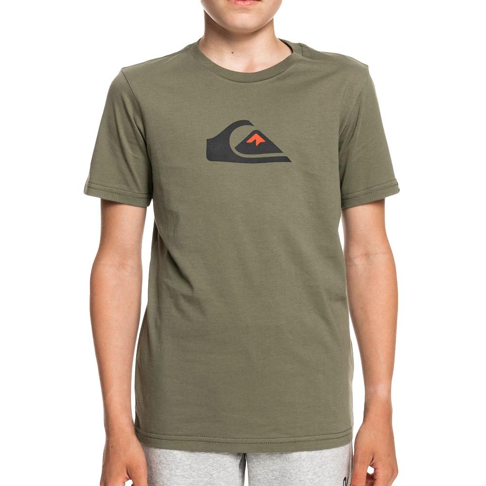 T-shirt Kaki Garçon Quiksilver Comp pas cher