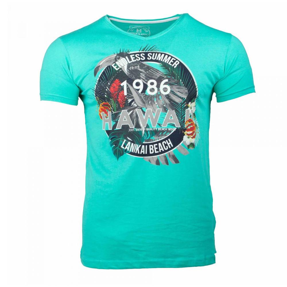 T shirt turquoise homme outlet