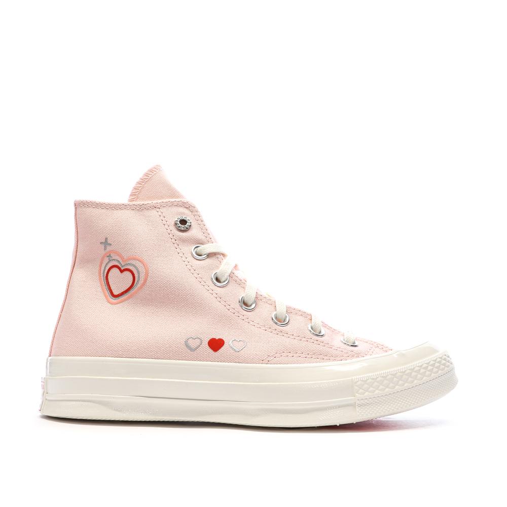 Baskets Roses Clair Femme Converse Chuck 70 vue 2