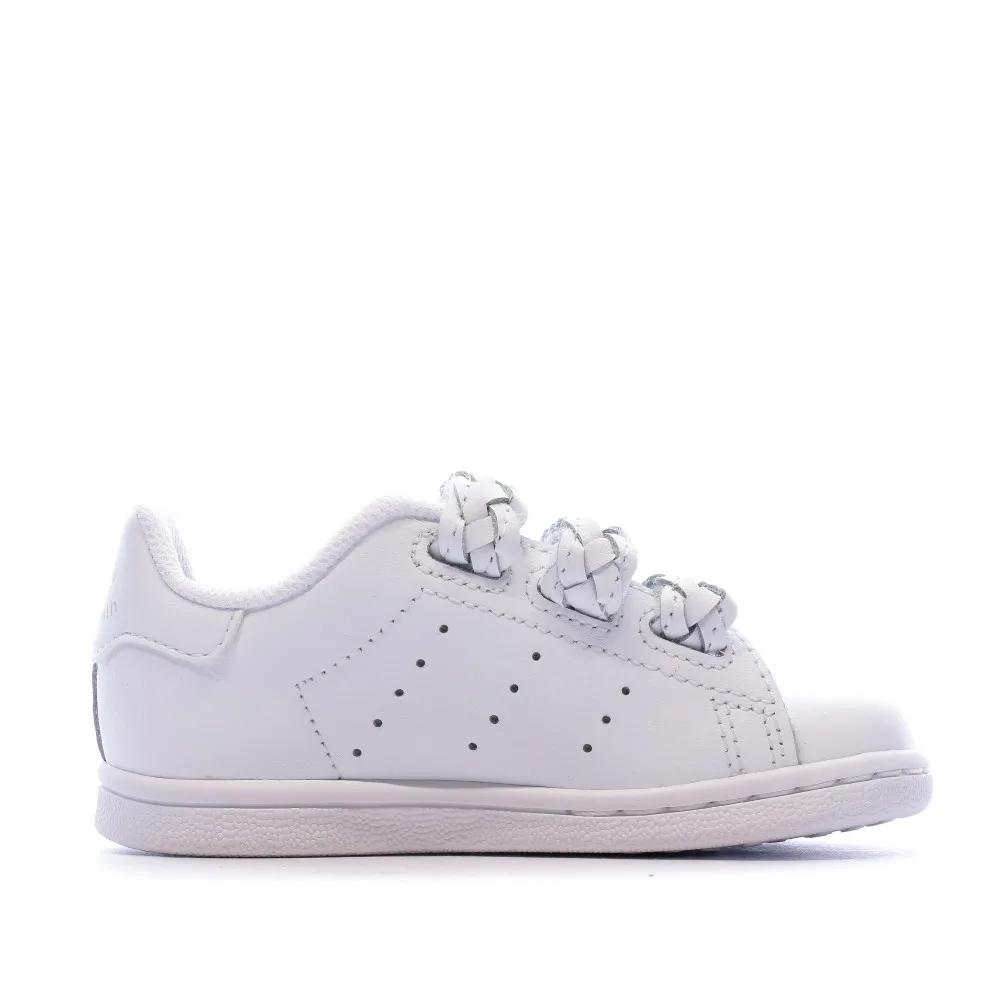 Basket Blanche Fille Adidas STAN SMITH CF I vue 2