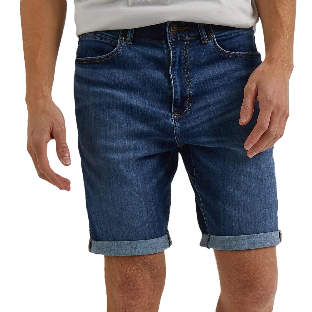Short Bleu Homme Lee Short Mvp Mid Wash pas cher