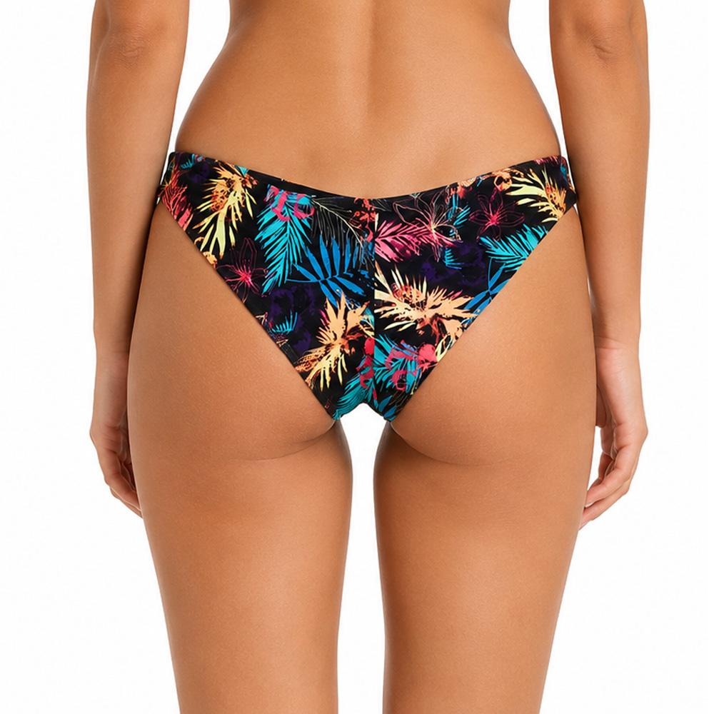 Schwarzes Bikini-Höschen mit Blumenmuster für Damen von Happy & Co, brasilianischer Schnitt Ansicht 2