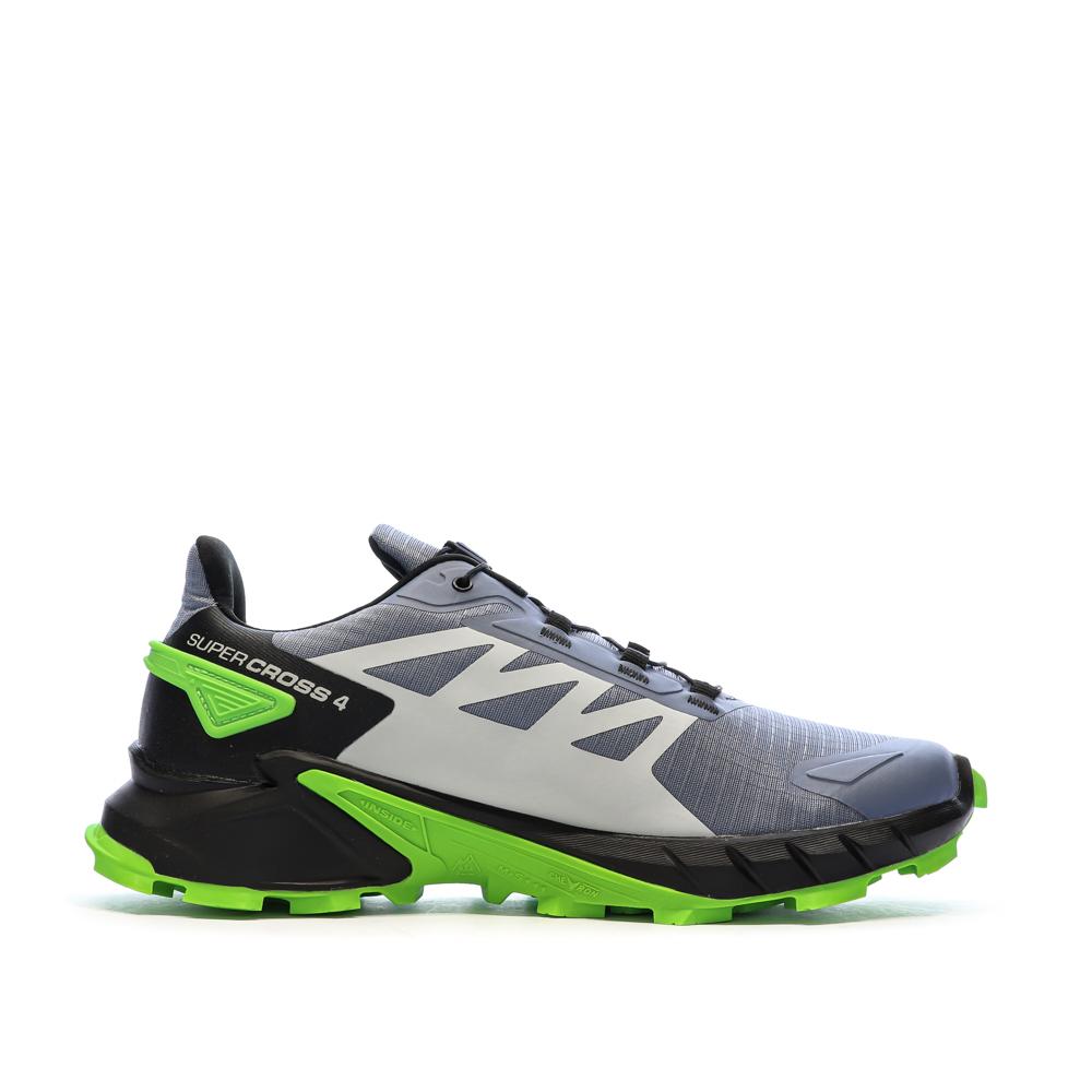 Chaussures de Trail Gris/Vertes Homme Salomon Supercross 4 vue 2