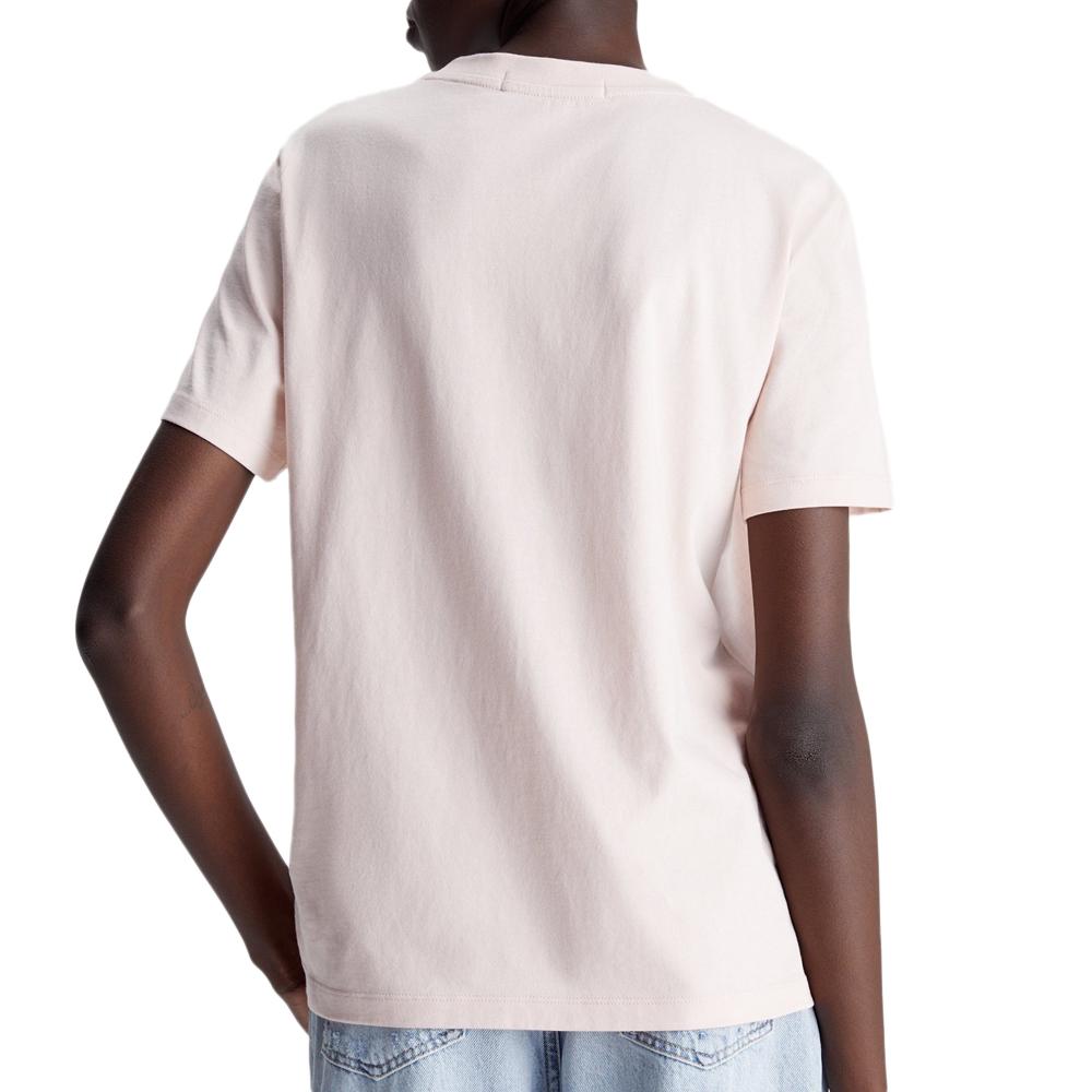 T-shirt Rose Femme Calvin Klein Jeans Ck Embro vue 2