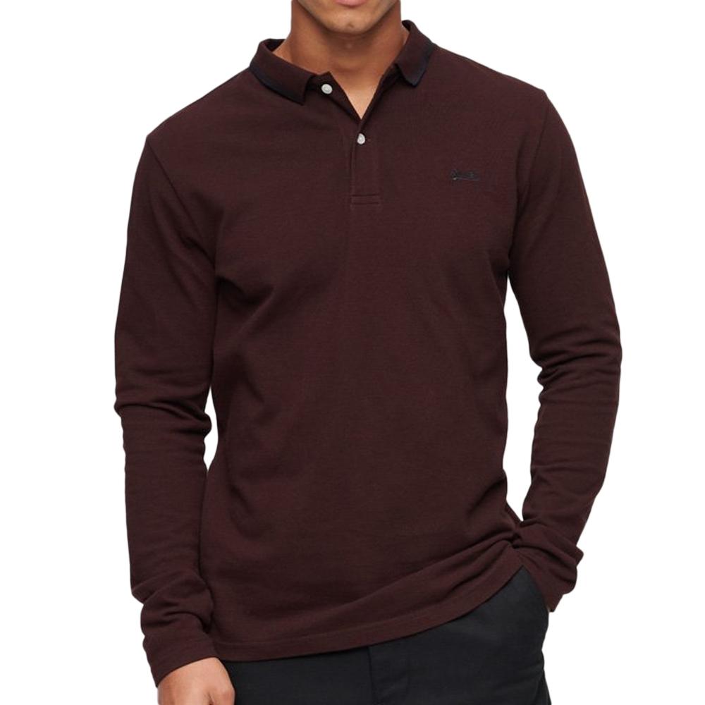 Polo Bordeaux Homme Superdry Vintage pas cher