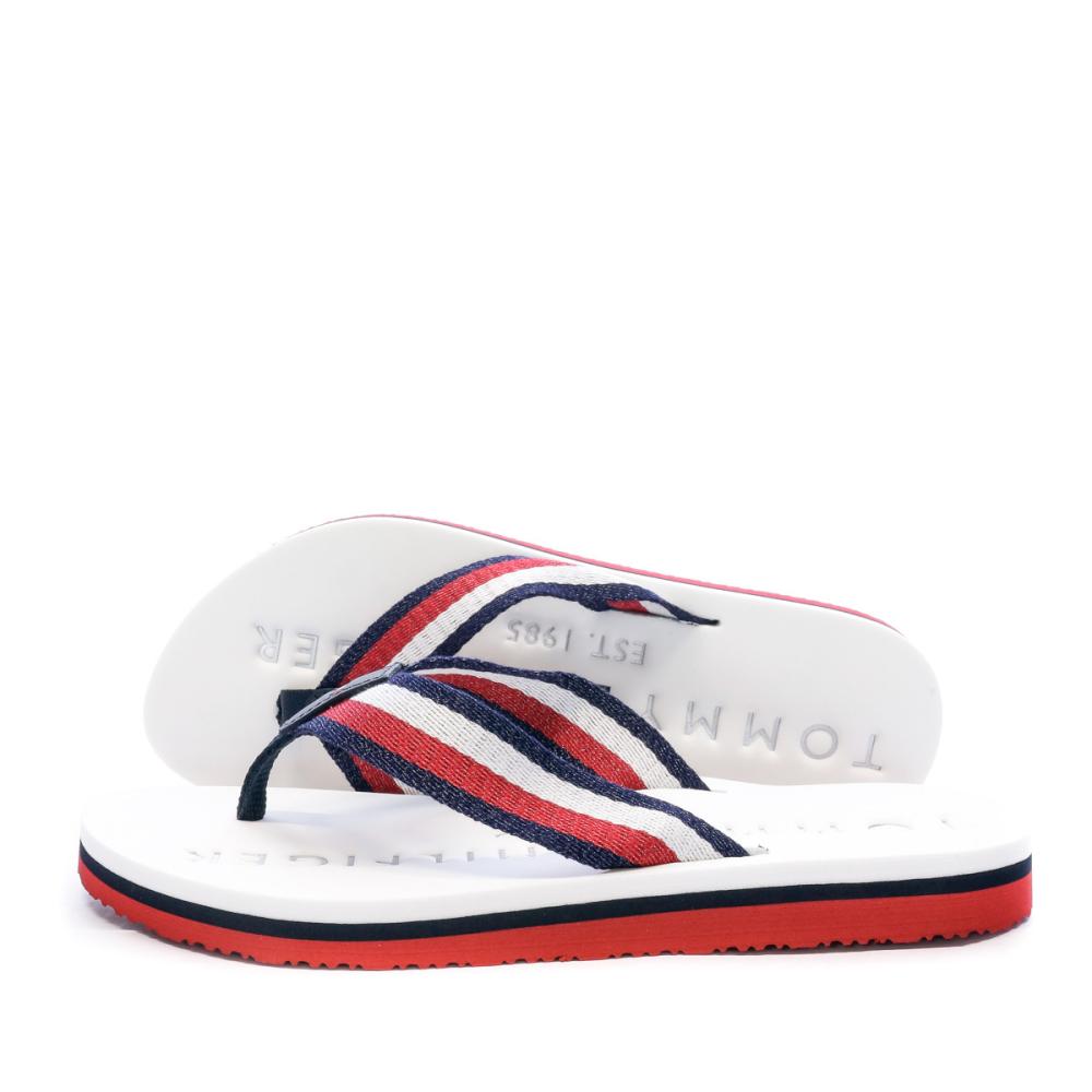 Tongs Blanches Femme Tommy Hilfiger Flip Flops pas cher