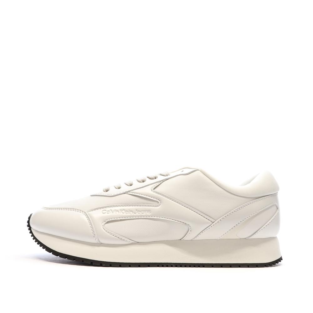 Baskets Blanches Homme Calvin Klein Jeans Retro Runner pas cher