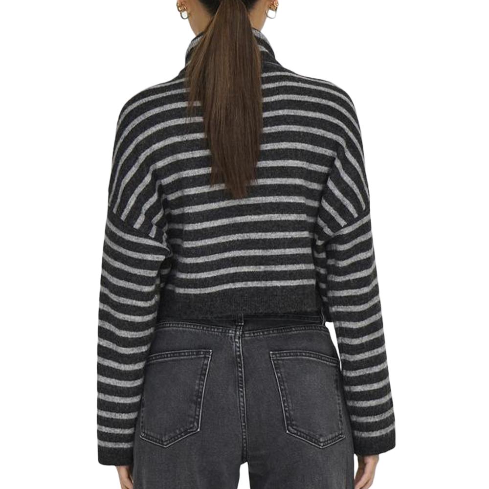 Pull Col roulé Noir/Gris Femme Only Talio vue 2
