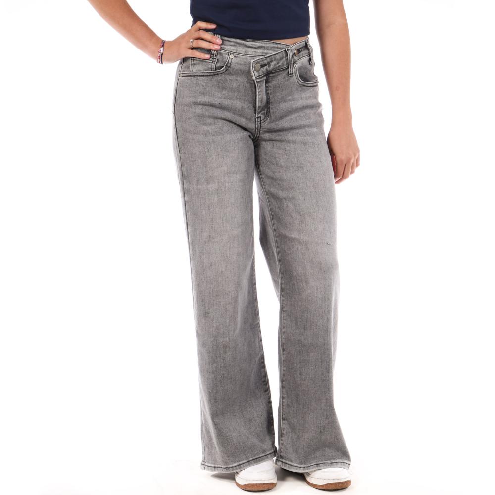 Jean Droit Gris Moyen Femme Monday Premium 1930A pas cher