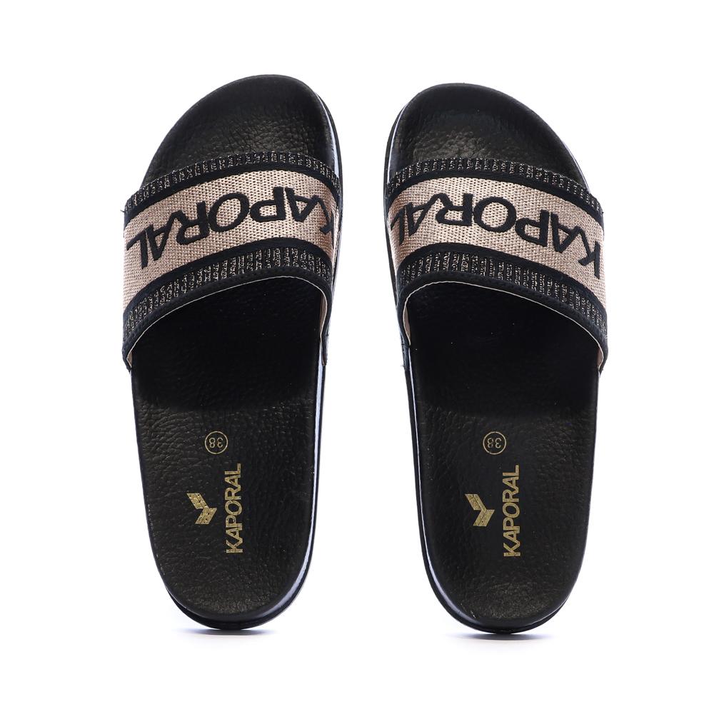 Claquettes Noir Femme Kaporal Tapioca vue 3