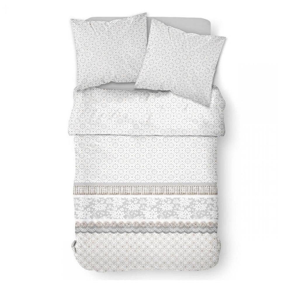 Housse de Couette Blanche/Marron Today 220x240 57 Fils pas cher