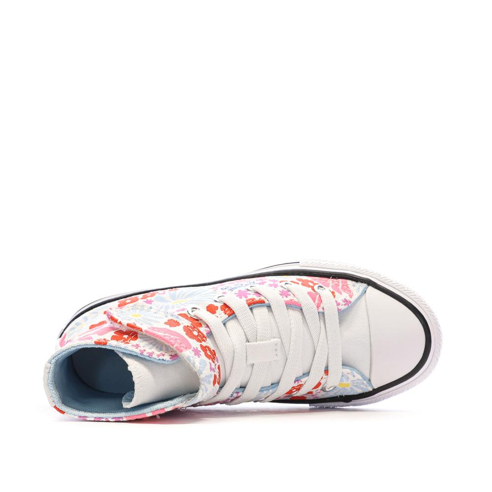 Baskets Blanches à fleurs Fille Converse All Star Easy On Floral vue 4